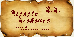 Mijajlo Mioković vizit kartica